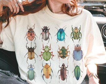 Shirt kever entomologie vlinder vlinder insect grafische T-shirt muesli meisje camping kleding Cottagecore bug shirt Goblincore kleding vintage