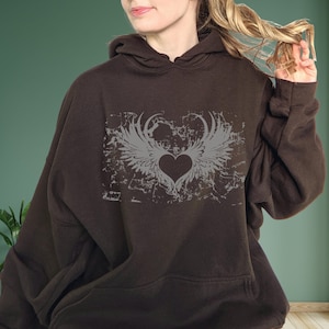 Fairy Grunge Y2K Sweatshirt Grunge Fairycore Clothing Witchy Angel Wings Hoodie Goblincore Clothing Alt Alternative Gothic Plus size