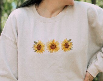 Sunflower Sweatshirt Sunflower Crewneck Floral Sweatshirt Flower Sunflower Comfy Soft Aesthetic Sweatshirt Trendy Sweatshirt Fall Cute