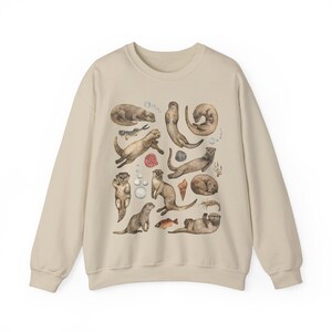 Sweat-shirt loutre : col rond unisexe pour les amateurs de loutre Sand