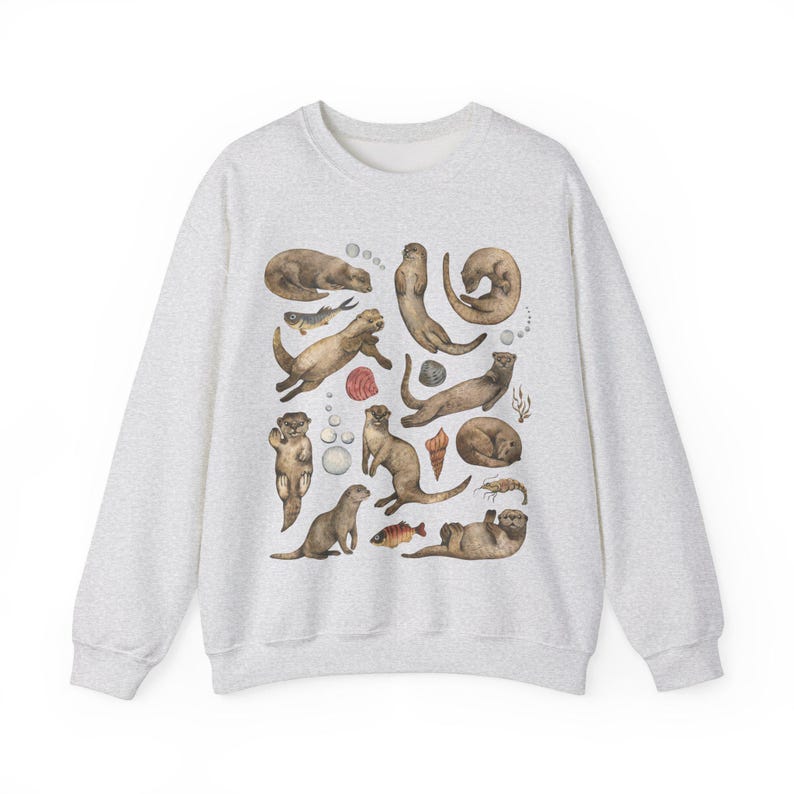 Sweat-shirt loutre : col rond unisexe pour les amateurs de loutre image 6