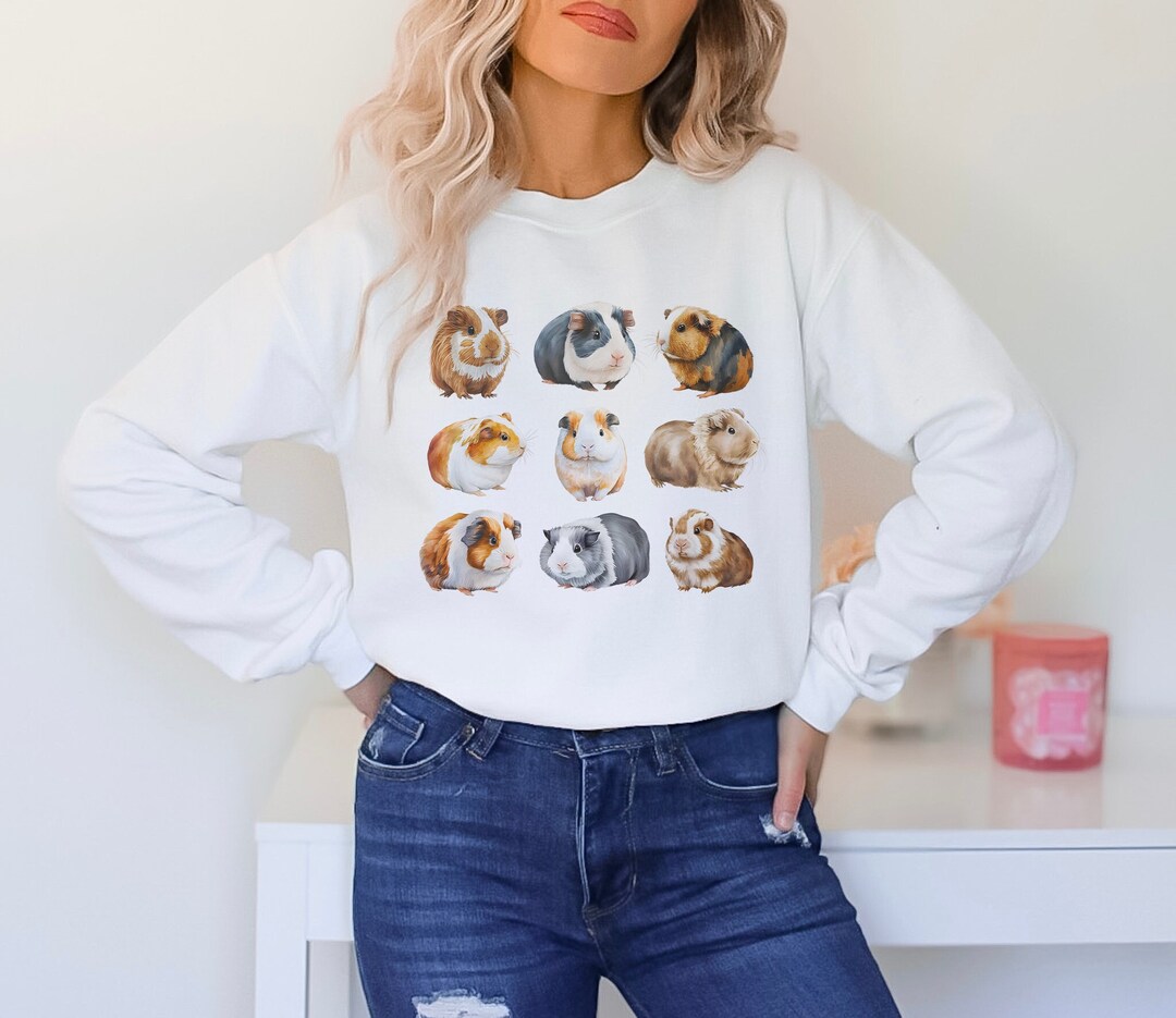 Guinea Pig and Fish Print Home Long-sleeved Two-piece Set