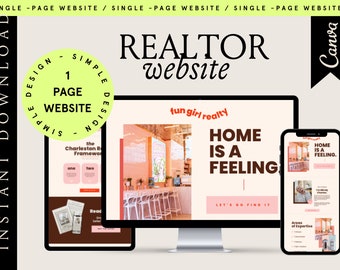 Real Estate Canva Website | Real Estate Agent Website | Canva Website Template | Business Website | Real Estate Marketing | Modern Website