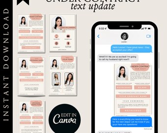 Text Message Under Contract Update, Real Estate Text Message, Real Estate Marketing, Under Contract Flyer, Under Contract, Buyer Template