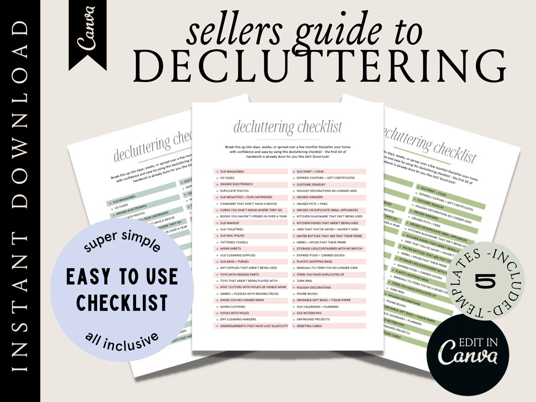 Decluttering Checklist for Sellers, Sellers Guide, Real Estate ...