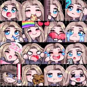 Cute Girl Twitch Emote Bundle