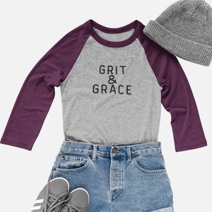 Grit and Grace Raglan, Grace Shirt, Amazing Grace Shirt, Grit and Grace Shirt, Grace Raglan, Church Shirt, Christian Gift
