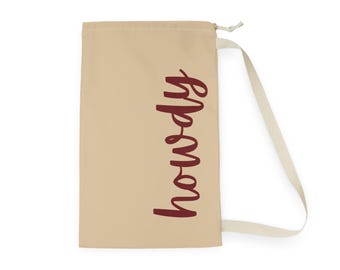 Howdy Laundry Bag, dorm laundry bag, college gift, texas aggie gift, aggie dorm, graduation gift, laundry, laundry bag, gift for aggie