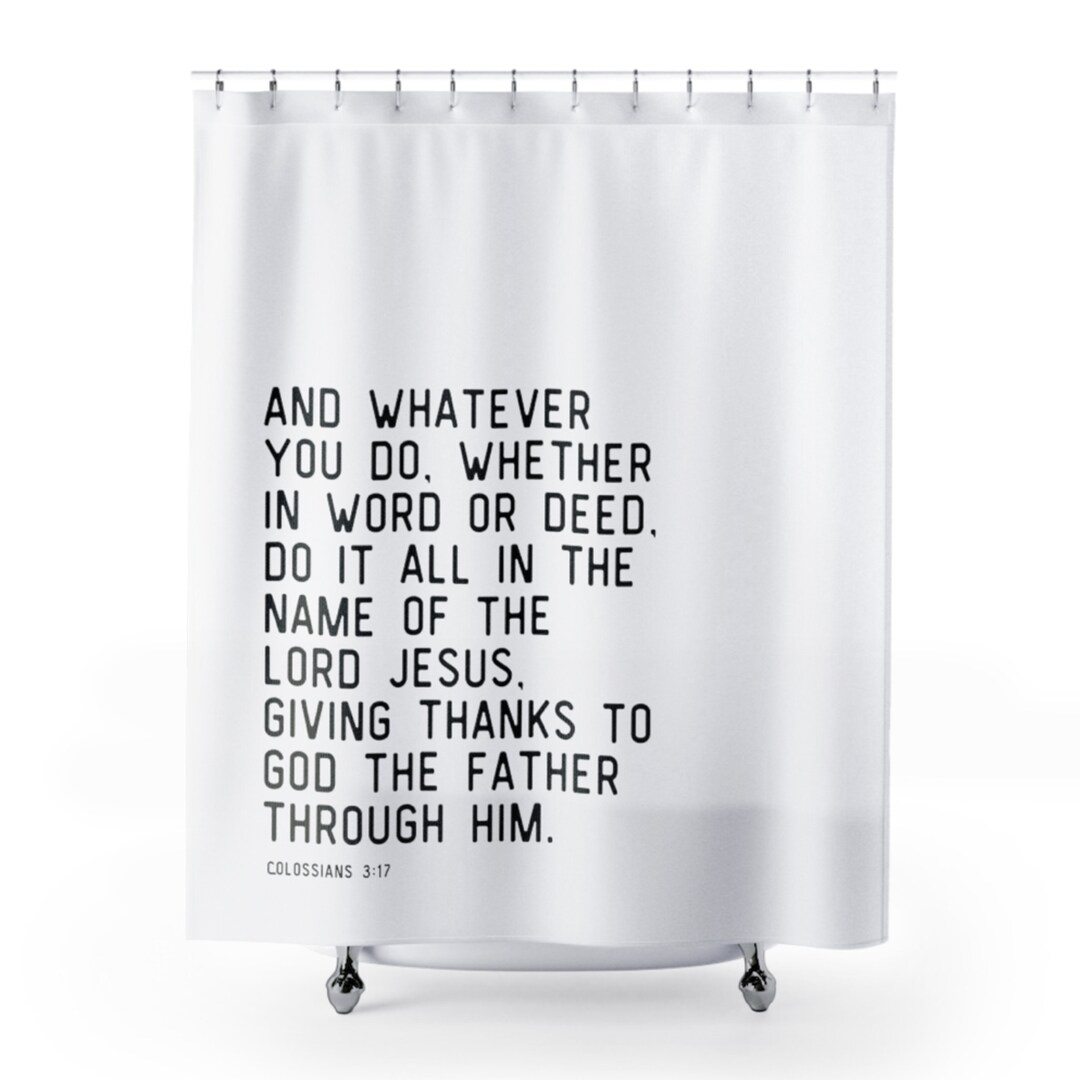 Custom Bible Verse Shower Curtain, Verse Shower Curtain, Life Verse