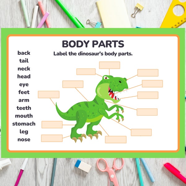 Body Parts Worksheets - Etsy