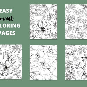 5 Easy Flower Coloring Pages