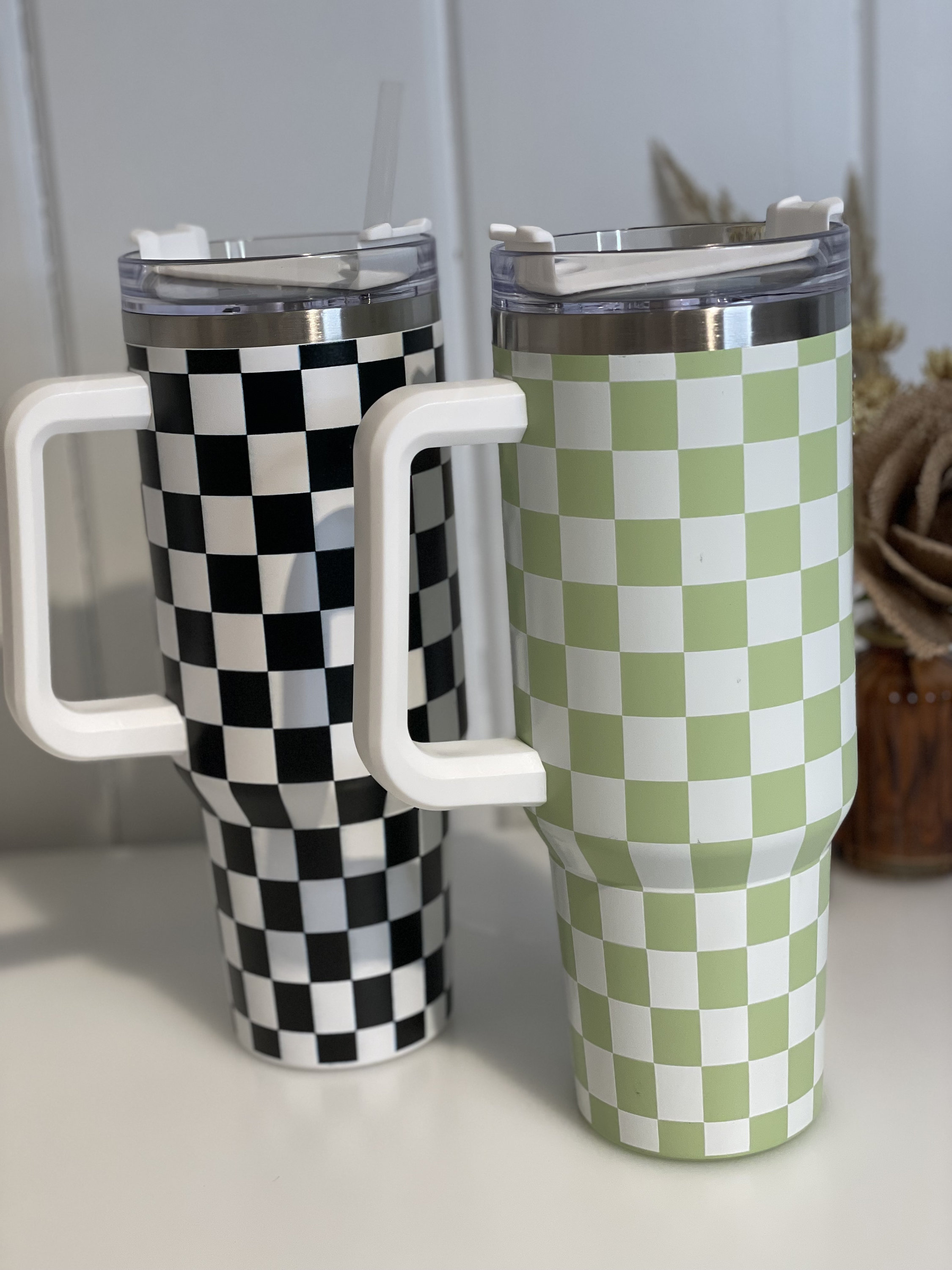 Multicolored Checkered 40oz Tumbler