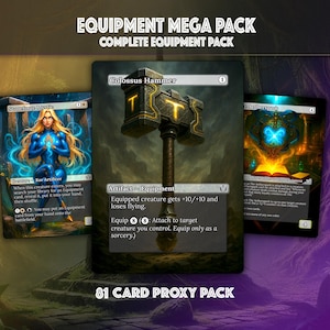 MTG Equipment Proxy Card MEGA Pack, Mirran Swords, Staples, 78 Cards