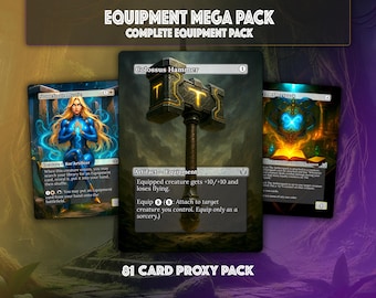 MTG Equipment Proxy Card MEGA Pack, Mirran Swords, Staples, 85 kort
