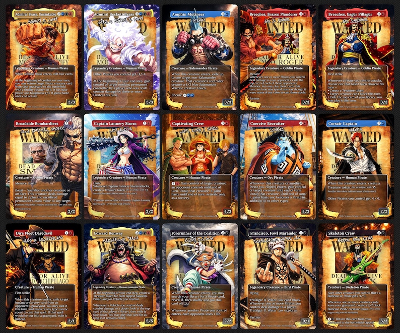 Deck proxy de piratas de anime para MTG, inspirado em One Piece para EDH, Almirante Brass! imagem 4