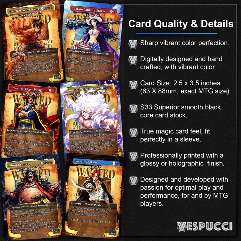 Deck proxy de piratas de anime para MTG, inspirado em One Piece para EDH, Almirante Brass! imagem 2