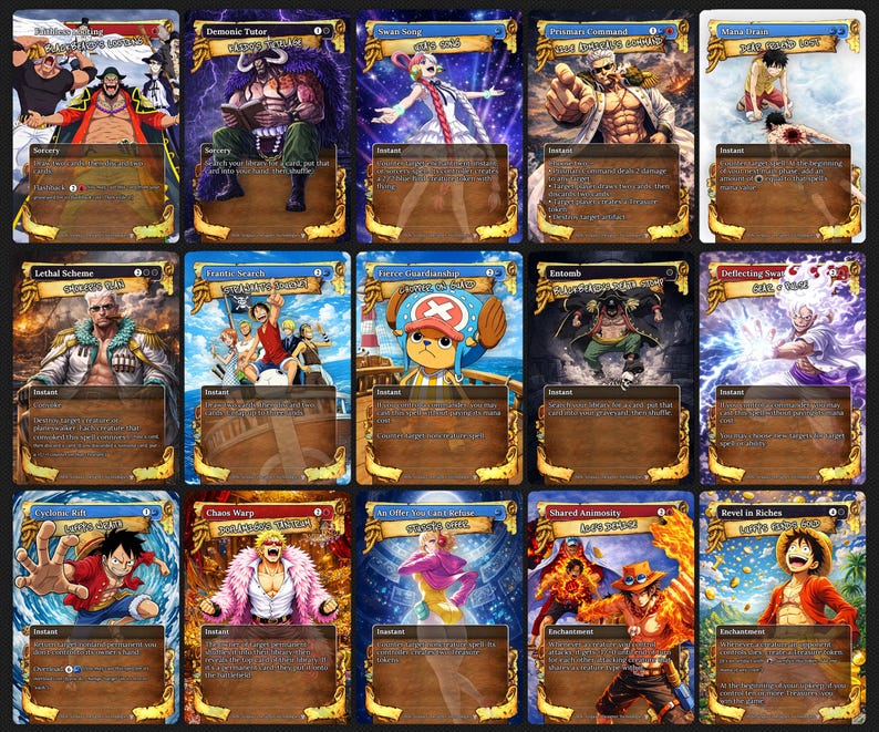 Deck proxy de piratas de anime para MTG, inspirado em One Piece para EDH, Almirante Brass! imagem 6