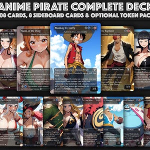 Compleet anime-piratentribaldeck, aangepast cadeau EDH-deck, aangepast anime OP-piratendek, schattokens, onzinkbaar admiraal messing