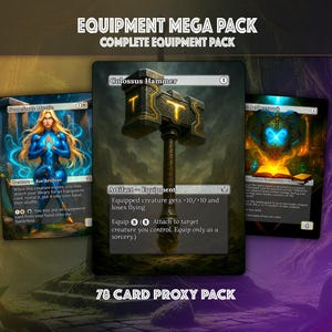 MTG Equipment Proxy Card MEGA Pack, Mirran Swords, Staples, 78 Cards