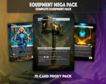 MTG Equipment Proxy Card MEGA Pack, Mirran Swords, Staples, 78 Cards
