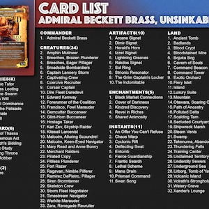 Deck proxy de piratas de anime para MTG, inspirado em One Piece para EDH, Almirante Brass! imagem 3