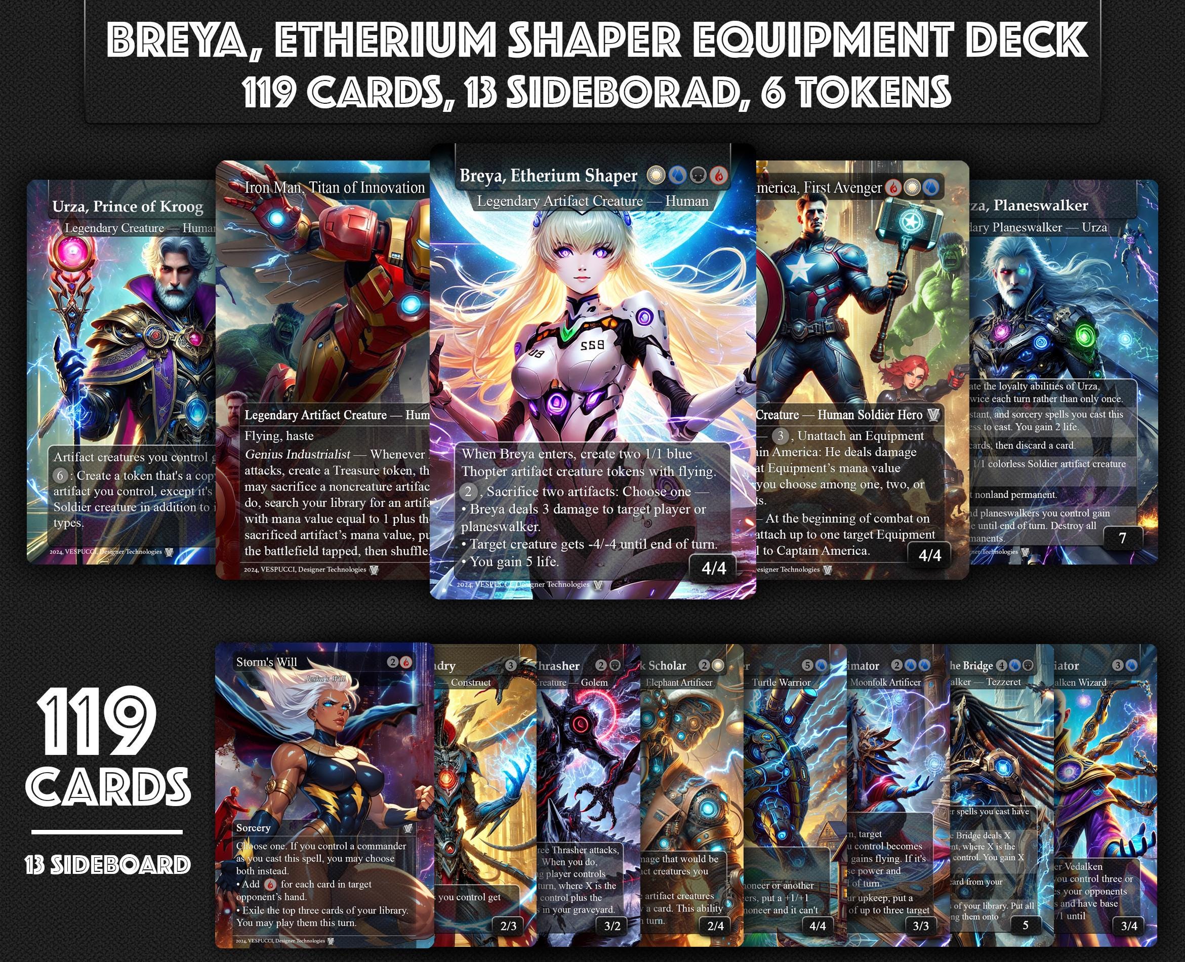 Breya MTG Commander Deck, Affinity & Equipment, Custom Proxies - Etsy
