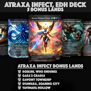FLASH SALE ** Atraxa Infect EDH Deck mit insgesamt 105 Proxykarten, neue Proxies von MH3 hinzugefügt, 5 Bonusländern, Dual, Fetch