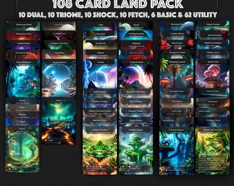 DUAL LANDS Set #1 - Set of 10 MTG Proxy Dual Lands for Commander