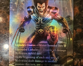 mtg wolverine cards Commander Proxy Card, Secret Lair Full Art and heal all damage on him.) Magic The Gathering Trading Card
