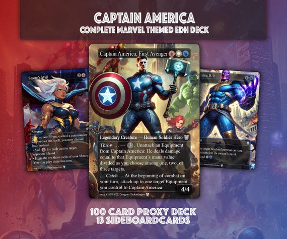 Captain America EDH Deck, 100 Card Deck, 12 Card Sideboard