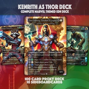 Kenrith, the Returned King EDH Thor Deck, marvel themed, 110 proxies