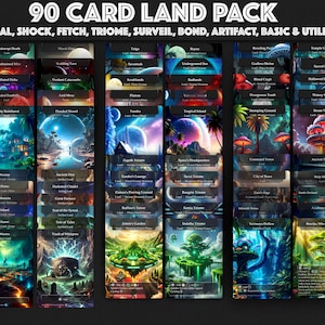 90 Custom Land Pack Dual, Fetch, Shock, Triome, Bond, Surveil, Basic, Artifact, & Utility Styles Premium Proxies