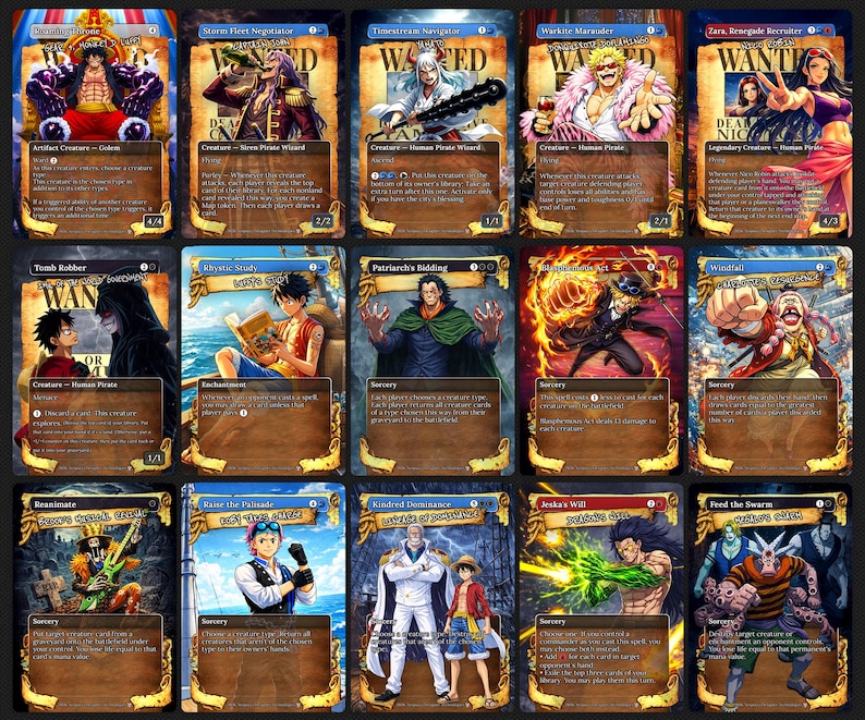 Deck proxy de piratas de anime para MTG, inspirado em One Piece para EDH, Almirante Brass! imagem 7