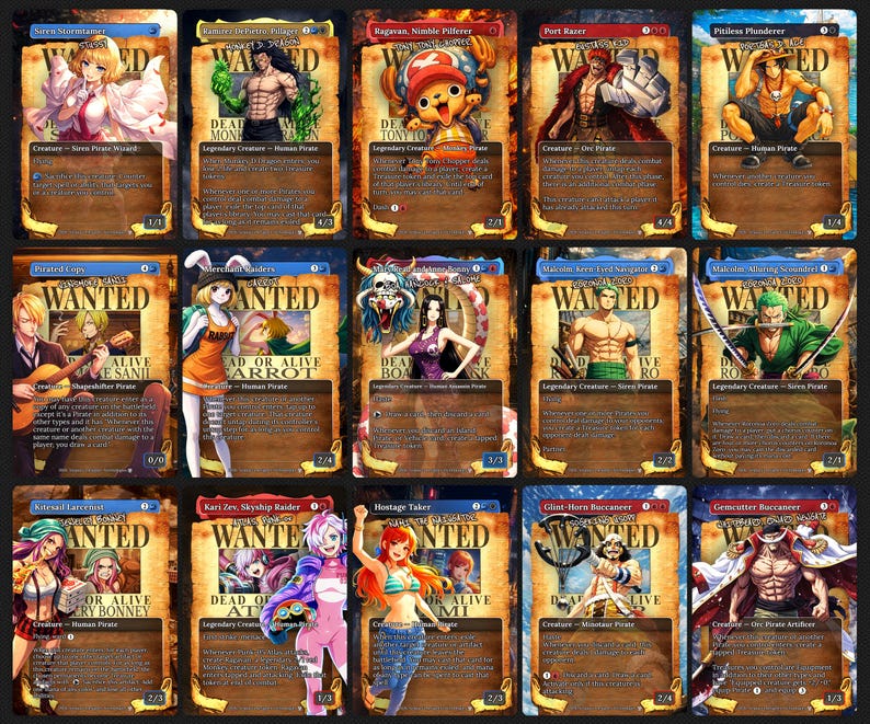 Deck proxy de piratas de anime para MTG, inspirado em One Piece para EDH, Almirante Brass! imagem 5