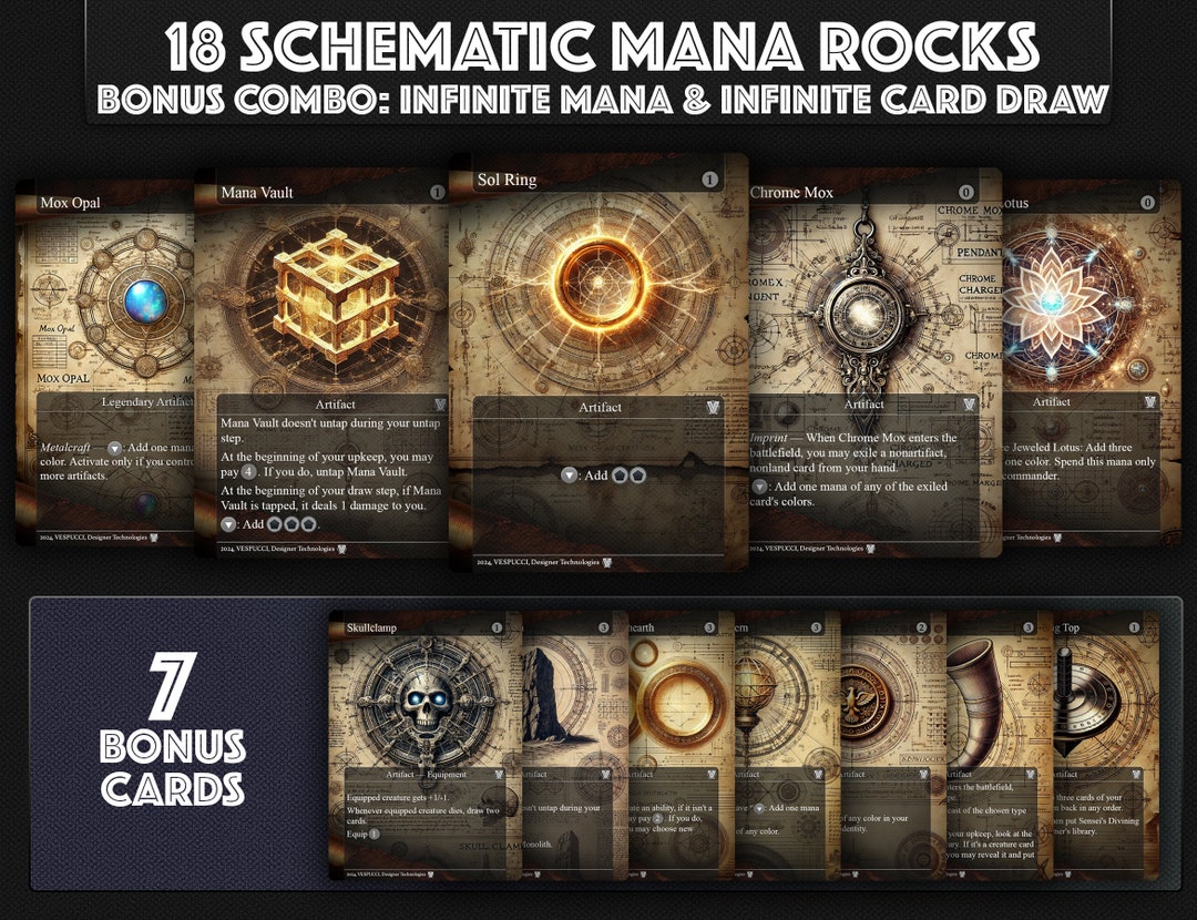 18 Schematic Mana Rocks for EDH Schematic Styled Mana Rocks, Proxy ...