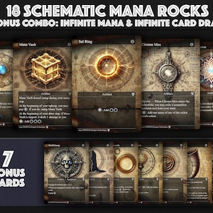 18 Esquemas de Mana para EDH: Esquemas de Mana, Cartas Proxy, Cartas Mágicas Premium Personalizadas para Comandante, Combo de Mana Infinito