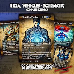 Urza Chief Artificer Vehicle Deck – 113 MTG Proxy Cards - Plus Alternate Custom Commander