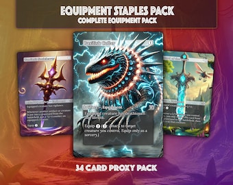 MTG Sword & Equipment Proxy Card Set, Full Art (34 Card Pack)