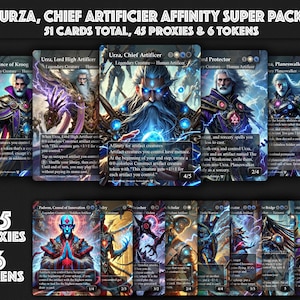 VENDA RELÂMPAGO** Urza, Chief Artificer Affinity Super Pack, 51 cartas no total, EDH Affinity, todas as versões principais de Urza, Major Legendary Affinity