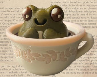 Frog in Teacup Fidget Clicker: 3D Printed Sensory Toy