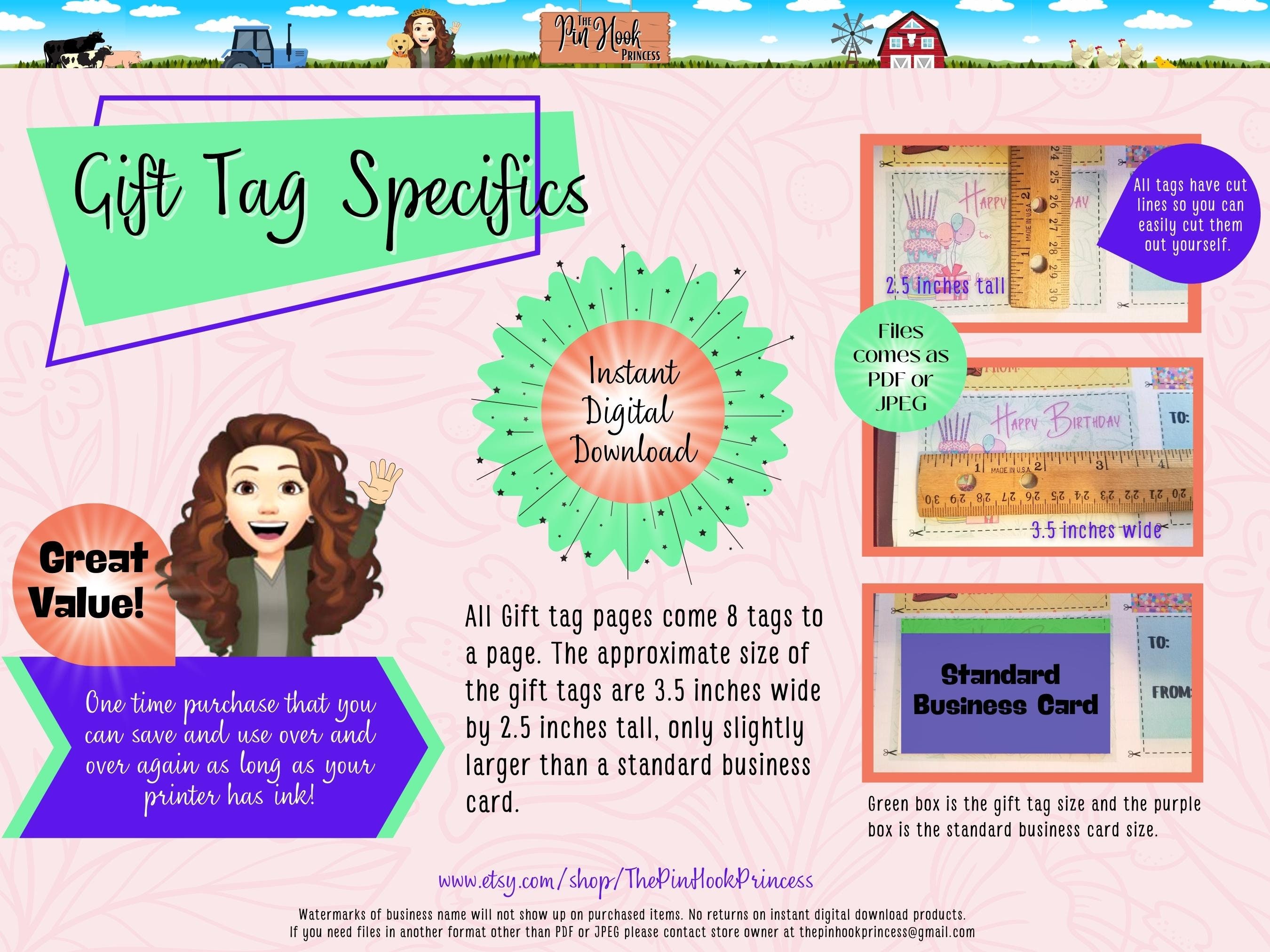 Assorted Gift Tags, Printable Digital Download - Etsy