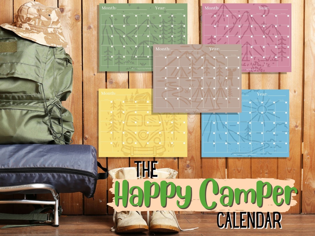 Happy Camper Calendar Pages Printable Digital Download Etsy