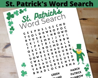 St. Patrick’s Word Search Game Instant Download