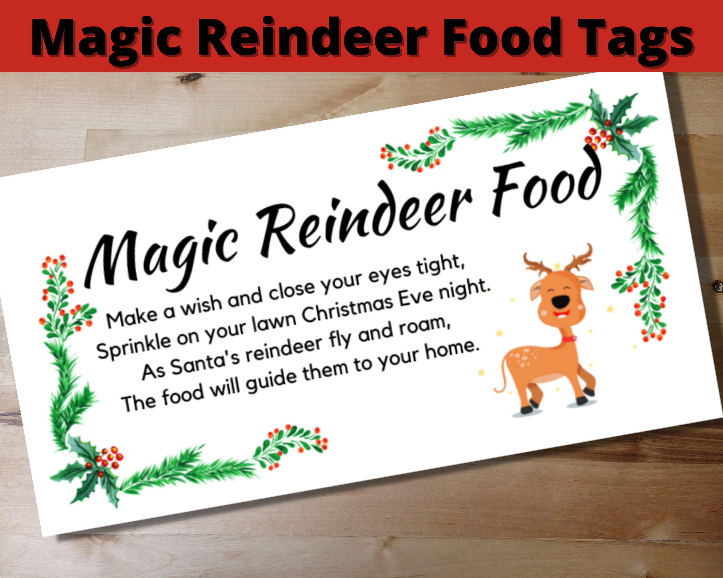 Magic Reindeer Food Tags Printable Instant Digital Download Etsy Magic Reindeer Food Tags Printable Instant Digital Download Etsy