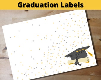 Graduation Labels for Name Tags/Potluck Food Printable Instant Digital Download