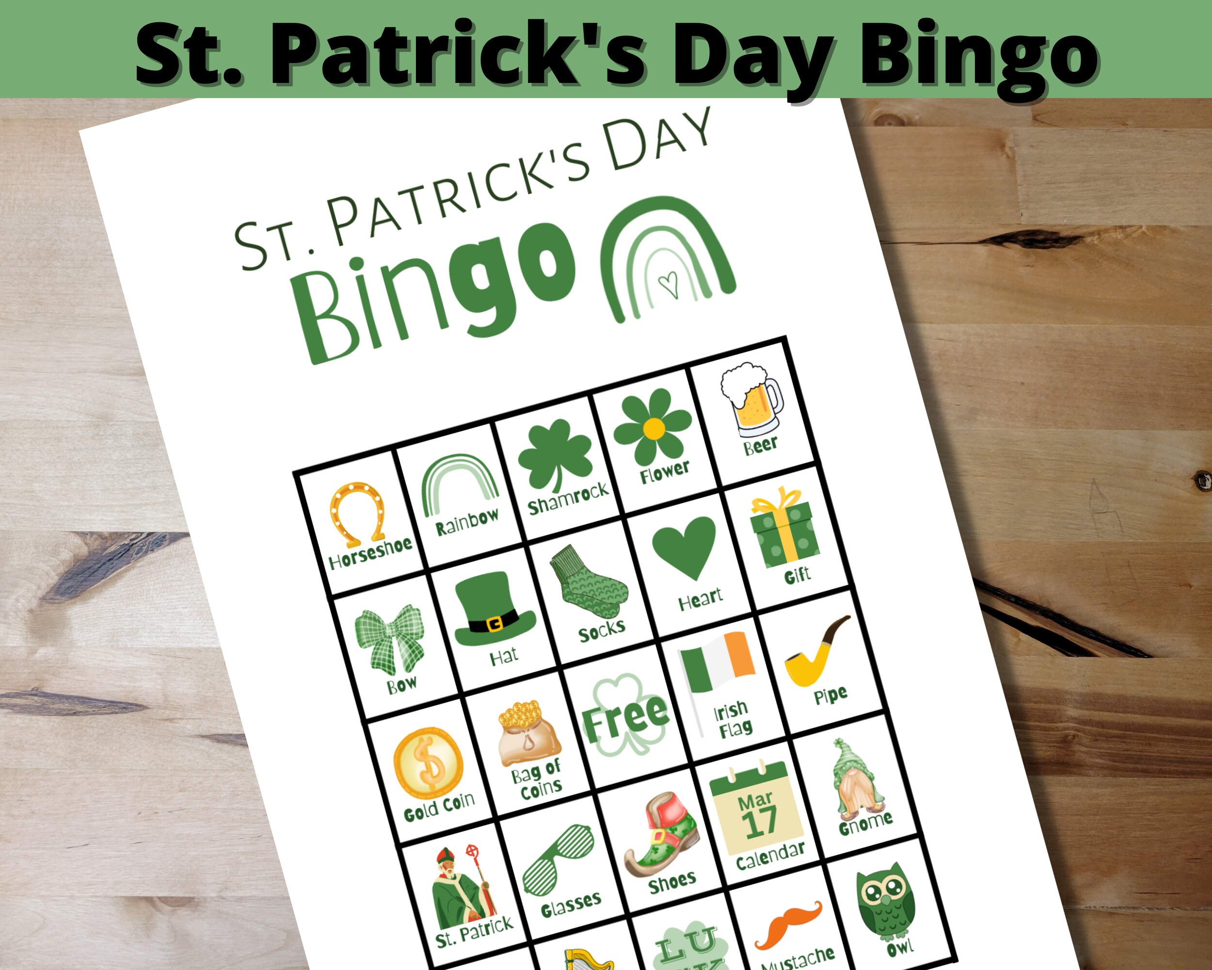 St. Patrick’s Day Bingo Printable Instant Digital Download