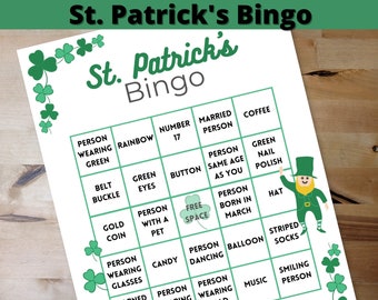 St. Patrick’s Bingo Game Instant Download