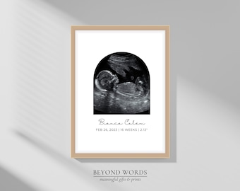 Ultrasound Artwork | Arch Shape Ultrasound | Personalized ultrasound Image | Customised Pregnancy | Mother's Day | Meaningful Gift | Digital