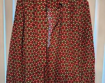 Celine Vintage Geometric Print Silk Button Front Blouse and Scarf