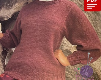 Patrón de jersey de punto estilo años 70